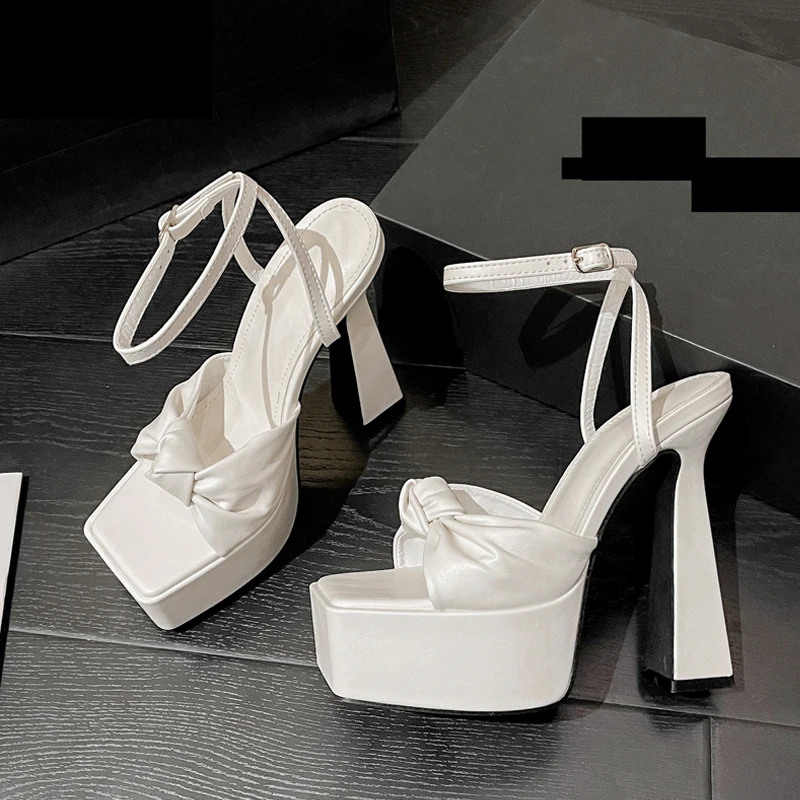 Women'S Shoes - Eilyken Designer Pleated Square Toe Sandals