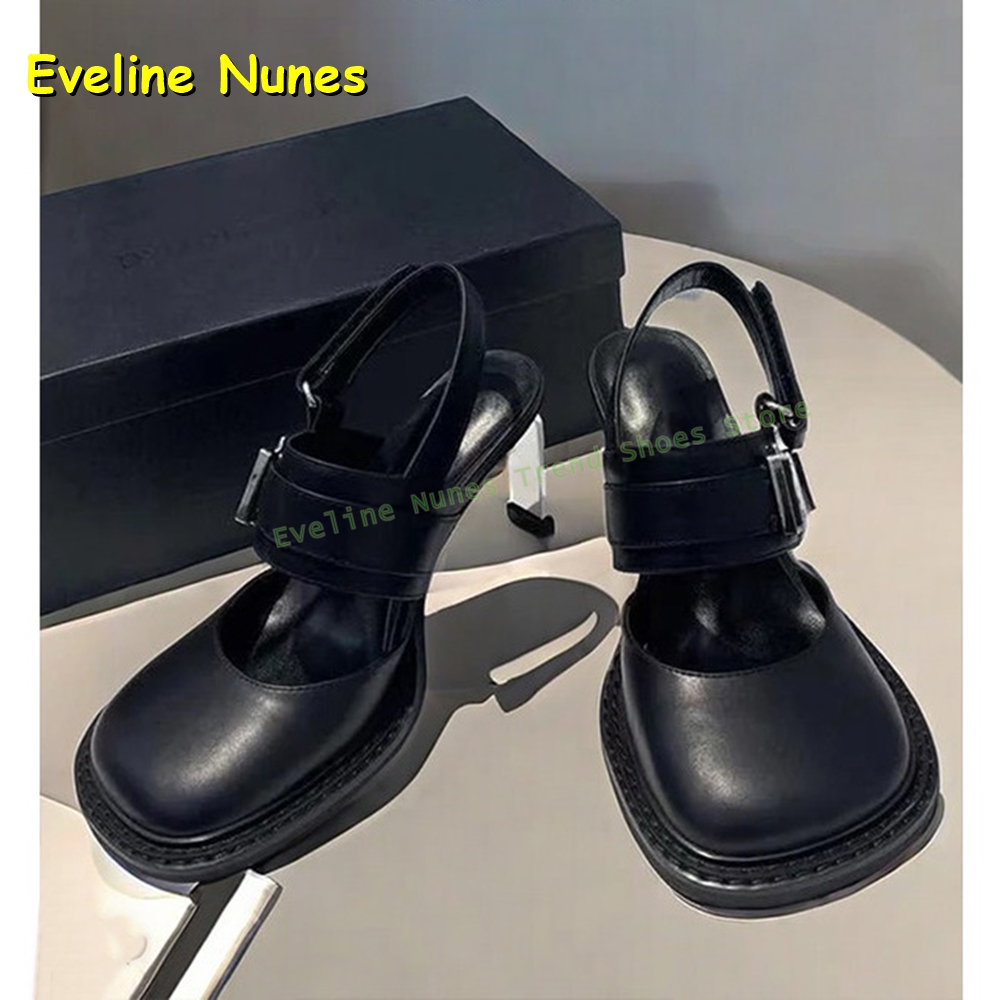 Women's Black Square Toe Buckl - đánh giá và giá Sandals