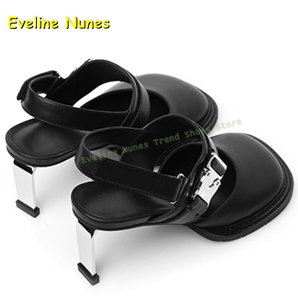 Women's Black Square Toe Buckl - đánh giá và giá Sandals