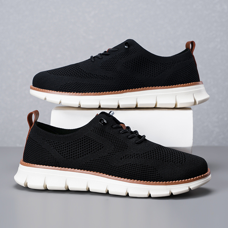 2026 New Men's Breathable Knit - đánh giá và giá Knit Fabric Lace Up Sneakers